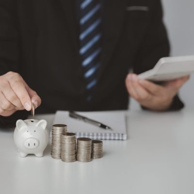 Individuals with savings, investing in stocks and funds to make money grow and generate profits in the future. The concept of personal finance and investment savings.